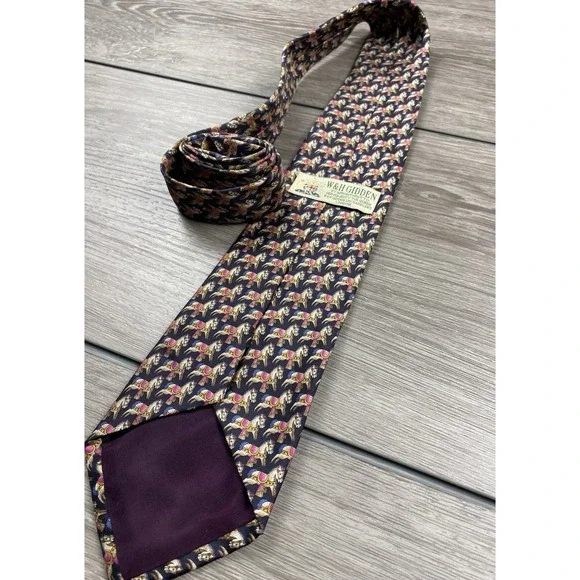 W & H Gidden Men's Pure Silk Carousel Horse Necktie